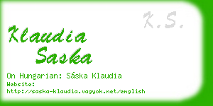 klaudia saska business card